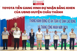 TOYOTA TIỀN GIANG VINH DỰ NHẬN GIẤY KHEN CỦA UBND HUYỆN CHÂU THÀNH