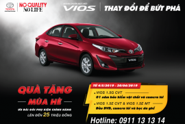 Quà tặng mùa hè - Chương trình khuyến mãi lớn tháng 5-6 dành cho Toyota vios