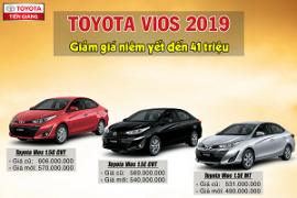 Giá xe Toyota Vios 2019 chỉ từ 490 triệu đồng