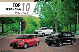 Top 10 xe bán chạy nhất tháng 07/2019 – Toyota Vios “ông Hoàng” về doanh số