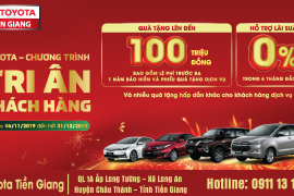 Toyota Tiền Giang thông báo chương trình “Tri ân khách hàng” tháng 11 và 12